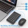 Picture of 22 Keys Wireless Number Pads and Mouse, Mini Portable Silent 2.4G Wireless Numeric Keypa, Financial Accounting USB Keypad Numpad Extensions with Wireless Mouse for Laptop, Desktop, PC Computer