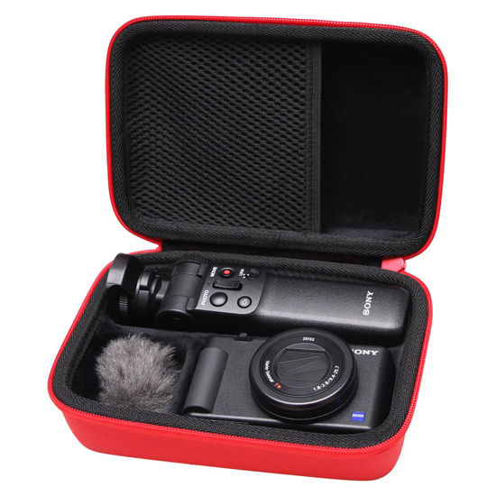 Picture of Hard Case for Sony ZV-1F / ZV-1 / ZV-1 II Digital Camera by LTGEM. Fits Vlogger Accessory Kit Tripod and Microphone - Travel Protective Carrying Storage Bag(Red+Black)