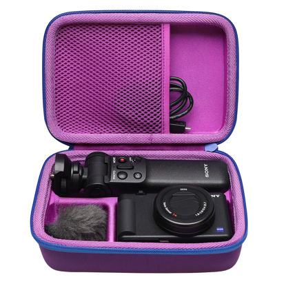 Picture of Hard Case for Sony ZV-1F / ZV-1 / ZV-1 II Digital Camera by LTGEM. Fits Vlogger Accessory Kit Tripod and Microphone - Travel Protective Carrying Storage Bag(Purple+Purple)