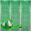 Picture of Voircoloria 3 Pack 3.3 x 8.2 ft Laser Green Foil Fringe Backdrop Curtains, Tinsel Streamers Birthday Party Decorations, Fringe Backdrop for Graduation, Baby Shower, Gender Reveal, Disco Party