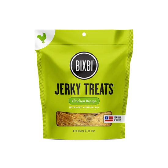 Picture of BIXBI Jerky Dog Treats, Original Chicken, 10 oz - USA Made Grain Free Dog Treats - High in Protein, Whole Food Nutrition, No Fillers