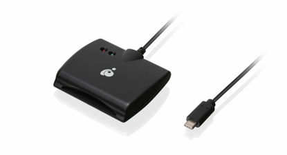 Picture of IOGEAR USB-C Common Access CAC Smart Card Reader - DOD - Government - Healthcare - TAA Compliant - Support for V7.x n V8. USAccess Personal Identity Verification (PIV) - Mac OS - Win - Linux- GSR205