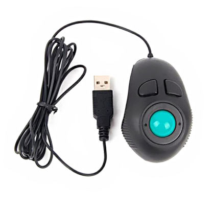 Picture of Mobestech USB Mini Finger Portable Office Mini D Home Wire Wired Powered with Mice USB Handheld Trackball Held Black for Hand Laptop Trackball