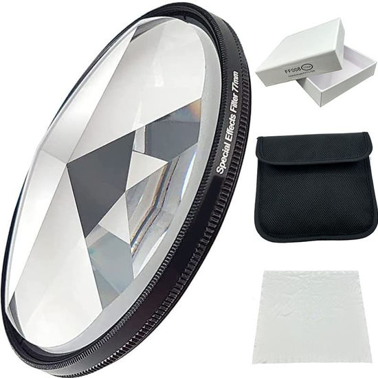 Picture of Jorixxy Pentaprism Filter Special Effects 77mm FX Glass Dazzling Film Large Screen Anamorphic DSLR Video Photography Camera Accessories