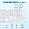 Picture of seenda Wireless Keyboard and Mouse, USB & Type C Keyboard Mouse Combo, Full Size White Wireless Keyboard Compatible for Win 7/8/10, MacBook Pro/Air, Laptop, PC - White