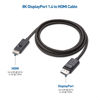 Picture of Cable Matters 8K DisplayPort 1.4 to HDMI Cable 6ft / 1.8m with 4K 120Hz / 8K 60Hz, Unidirectional 32.4Gbps Display Port 1.4 to HDMI 8K Cable in Black, for RTX 4080/4090, RX 7800/7900 and More