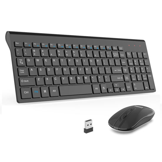 Picture of LeadsaiL Wireless Keyboard and Mouse Combo, Wireless USB Mouse and Computer Keyboard Set, Compact and Silent for Windows Laptop, Desktop, PC