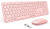 Picture of PEIOUS Wireless Keyboard and Mouse Combo, Cute Pink Keyboard & Mouse with USB and Type C Receiver, Full Size Wireless Mouse and Keyboard, Compatible for MacBook, Windows, Laptop, PC - Pink