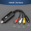 Picture of August VGB100 - External USB Video Capture Card - S Video/Composite to USB Transfer Cable - Grabber Lead for Windows 10/8 / 7 / Vista/XP