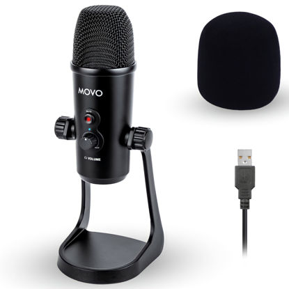 Picture of Movo UM700 Computer Condenser USB Gaming Mic with Adjustable Pickup Patterns - Microphone for PC, PS5, Podcasting, Streaming, ASMR