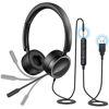 Picture of New bee USB Headset Computer Headset in-Line Call Controls Office Headset with Noise Cancelling Micphone Call Center Headset for Skype, Zoom, Laptop, Phone, PC, Tablet, Home with USB-C Adapter