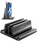 Picture of Vaydeer Vertical Laptop Stand for Desk, Dual Slots Plastic Laptop Holder with Space Saving 4-in-1 Design, Adjustable Laptop Stand Supports MacBook, Chromebook, Surface, Dell