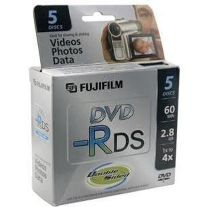 Picture of Fujifilm Media 25302910 DVD-R Camcorder 2.8GB 60 Minutes Double Sided Jewel HT - 5 Pack