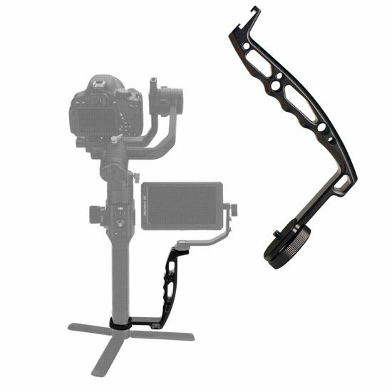 Picture of DH03 Handheld Gimbal Grip with Cold Shoe for Mounting Monitors, Microphones, LED Light etc Compatible with DJI Ronin-S, Ronin SC 2, Zhiyun Weebill LAB, Crane 2, Plus, Moza Air Mini Dual Grip