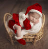 Picture of Newborn Baby Christmas Photo Props Outfit Infant Boy Girl Photoshoot Costume Red Hat Pants Clothes Boots With Xmas Costume