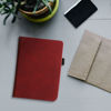 Picture of kwmobile Case Compatible with Kobo Clara 2E / Tolino Shine 4 - Cover Faux Nubuck Leather e-Reader Flip Case - Dark Red