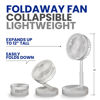 Picture of My Foldaway Fan Mini Desktop Fan | Ultra-Portable Lightweight Compact Tabletop Fan | Extends up to 12” | 2 Speed Modes | Uses AA Batteries or USB Power Wire | Desk Fan, Nightstand Use | Whisper Quiet