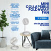 Picture of My Foldaway Fan Mini Desktop Fan | Ultra-Portable Lightweight Compact Tabletop Fan | Extends up to 12” | 2 Speed Modes | Uses AA Batteries or USB Power Wire | Desk Fan, Nightstand Use | Whisper Quiet