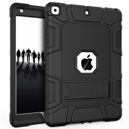 Picture of Rantice iPad 9th Generation Case, iPad 8th Generation Case, iPad 7th Generation Case, Hybrid Shockproof Rugged Drop Protective Case with Kickstand for iPad 10.2'' (Black)