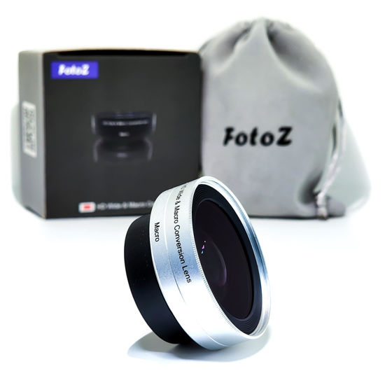 Picture of FotoZ 40.5mm 0.75x Wide Angle Conversion Lens(w/Macro), Mini HD Wide & Macro Lens, for Sony ZV-1F ZV-E10 A6100 A6400 A6600 A6700 Accessories, Compatible with kit Lens 16-50mm(SELP1650) (Silvery)