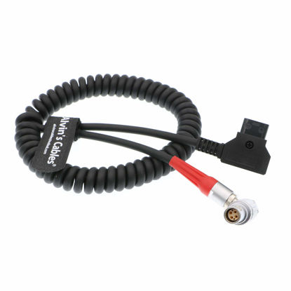 Picture of Alvin's Cables Red Scarlet Epic Camera Power Coiled Twist Cable 6 Pin Right Angle Female to D Tap