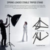 Picture of NEEWER Photography Light Stand 2.85-6.6ft/87-200cm, Spring Loaded Aluminum Tripod Stand with ø28mm Thicker Tube Diameter for Ring Light/LED Light/Strobe Flash/Softbox, Max Load 22lbs, ST-200