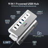 Picture of USB C Hub, INTPW 9-in-1 USB C Hub Multiport Adapter with 3.28FT Cable, USB C USB Hub with 4K HDMI, PD 100W, USB-C and 2 USB A 3.0 5Gbps, 2 USB A 2.0, SD/TF Slot for MacBook Air/Pro iPad Type-C Laptop