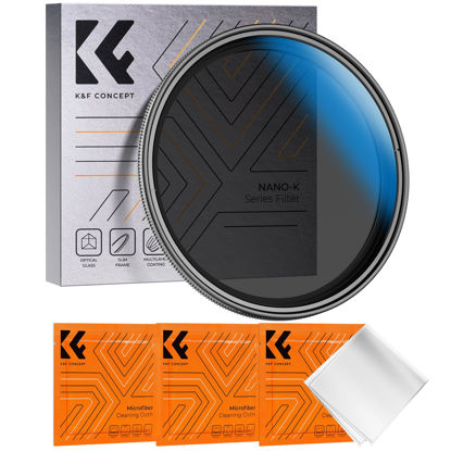 Picture of K&F Concept 77mm Variable ND2-32 Lens Filter (1-5 Stops) Variable Neutral Density Lens Filter No X Cross with 18 Multi-Layer Coatings for Camera Lens (K- Series)