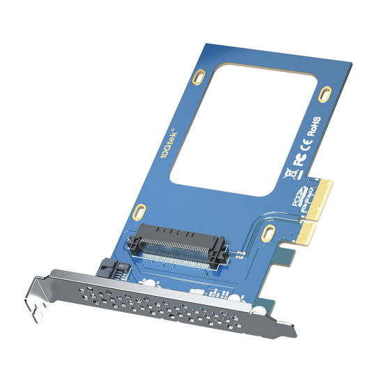 Picture of U.2 SFF-8639 to PCIe NVMe SSD Adapter Card, PCIe 3.0 X4 Expansion Card for 2.5" U.2 NVMe SSD or 2.5" SATA SSD