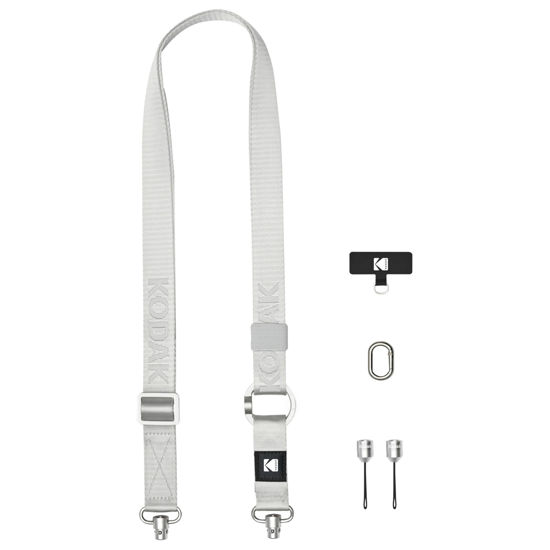 Picture of KODAK Multi-Purpose Camera Strap (Silver) - Quick-Detach System, Lightweight, Durable Metal Swivels, Multiple Usages, SLR Cameras, Compact Cameras, Smart Phones