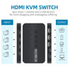 Picture of 4K HDMI KVM Switch, 4 Port HDMI USB Switch for 4 Computer Share a 4K@30Hz Monitor and 3 USB Device Keyboard Mouse Printer, Including 4 KVM Cables