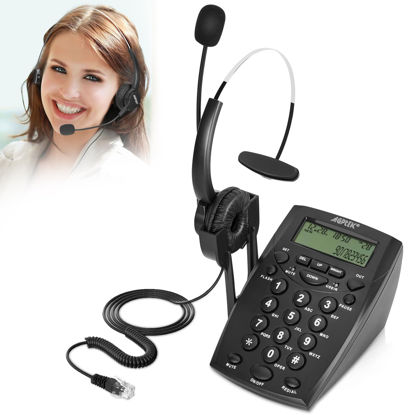 Picture of AGPtek® Call Center Dialpad Headset Telephone with Tone Dial Key Pad & REDIAL