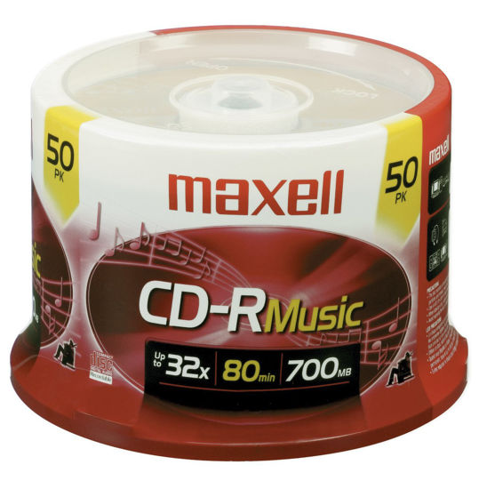 Picture of Maxell 625156 - CDR80MU50PK 80-Minute Music CD-Rs (50-ct Spindle) Red