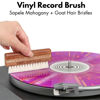 Picture of Vinyl Supply Co. Ultimate Record Cleaning Kit - 100% All-Natural Sapele Mahogany Wood 3-in-1 Brush Set - G.O.A.T. Hair Brush, Velvet Brush Pad, & Stylus Brush Cleaner