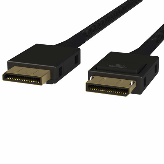 Picture of LINKUP - OCuLink PCIe Gen 4 SFF-8611 4i to OCuLink SFF-8611 SSD Data Active Cable w/Nylon Cable Jacket 25cm