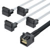 Picture of 10Gtek# 6G Internal MiniSAS HD SFF-8643 to 4X SATA 7pin Hard Disk Data Server Raid Cable, Straight to Right Angle, 0.5-m