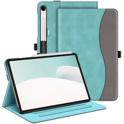 Picture of Fintie Case for Samsung Galaxy Tab S9 FE 5G 10.9 Inch/Galaxy Tab S9 11 Inch 2023, Multi-Angle Viewing Protective Cover with Pocket, Auto Sleep/Wake, Turquoise