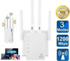 Picture of 2024 WiFi Extender - Wireless Signal Repeater Booster up to 9800 sq.ft - 1200Mbps Wall-Through Strong WiFi Booster-Dual Band 2.4G and 5G - 4 Antennas 360 Degree Full Coverage