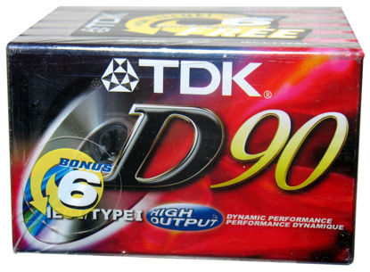 Picture of TDK Superior Normal Bias D90 blank cassette tapes (Pack of 6)