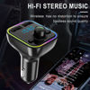 Picture of in-Car Bluetooth FM Transmitter, Wireless Adapter with Hands-Free Calling, RGB Ambient Ring Light, WMA Decoder Chip, Supports up to 3.1A USB