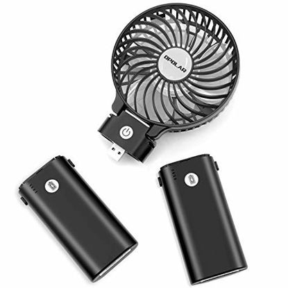 Picture of OPOLAR 10400mAh Battery Operated Fan, Portable Handheld Fan with 10-40 Hours Working Time,3 Setting, Strong Wind,Foldable Design, for Travel,Camping and Outdoor Activities(White)