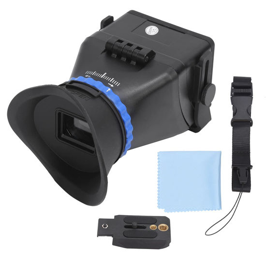 Picture of Camera Viewfinder, Black ST‑1 Camera Screen Viewfinder for Camera Camcorder with 3in/3.2in Screen SLR Viewfinder, 3X Amplification Camera Screen Viewfinder