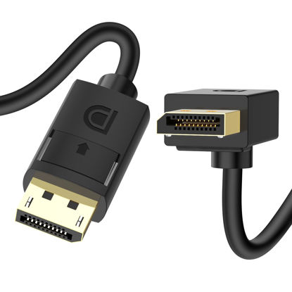 Picture of J&D Angled Displayport 1.4 Cable, 90-Degree Upward Right Angle Displayport Cable V1.4 Support up to 8K/60Hz, 4K/144Hz for Gaming Monitor Graphics Card, 10 Feet