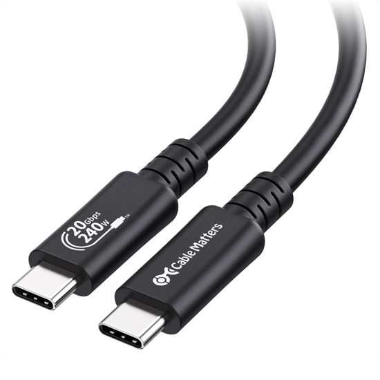 Picture of [USB-IF Certified] Cable Matters 20Gbps Long USB4 Cable/USB 4 Cable 6.6ft, with 8K Video, 240W Charging, Compatible with Thunderbolt 4 Cable, iPhone 15 Pro Max, Apple Vision Pro, MacBook, XPS, Surface