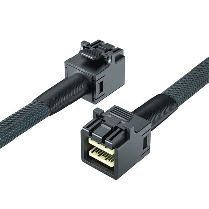 Picture of Internal Mini SAS HD SFF-8643 to SFF-8643 Cable, with Sideband, 12G, 100-Ohm, Straight to Straight, 0.45-m(1.4ft)