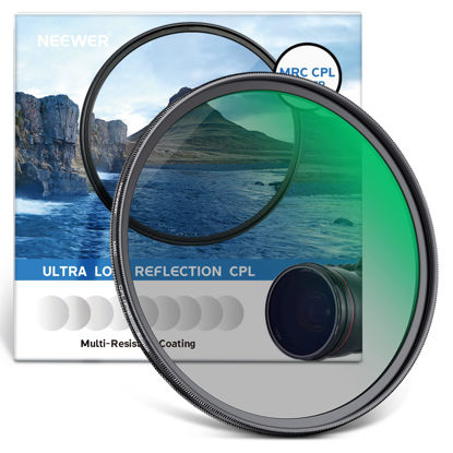 Picture of Neewer 52mm Polarizing Filter 30 Layer Multi Resistant Nano Coatings Circular Polarising Filter(CPL) Reduce Glare/Enhance Contrast/Ultra Slim/Reduces Reflection/HD Optical Glass Polarizer Filter