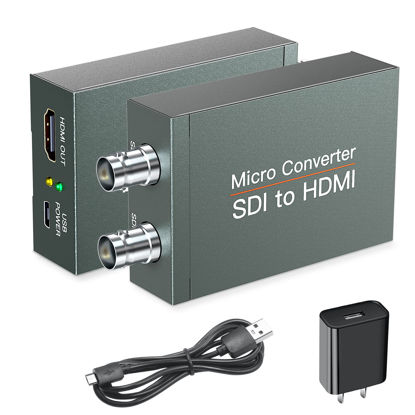 Picture of SDI to HDMI Converter with SDI Loop Out, 1080p HD-SDI / 3G-SDI/SD-SDI to HDMI Video Audio Converter, BNC to HDMI Adapter for SDI Camera Monitor Projector