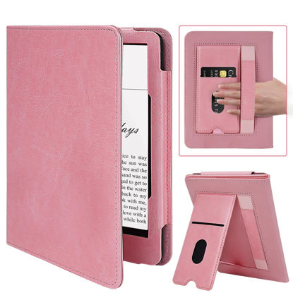 Picture of COO Case for 6.8" Kindle Paperwhite (11th Generation - 2021) and Signature Edition, Premium PU Leather 6.8" Kindle Paperwhite Case with Auto Wake/Sleep, Hand Strap, Card Slot and Foldable Stand, Pink