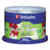 Picture of Verbatim CD-RW 700MB 2X-4X DataLifePlus Silver Inkjet Printable Hub - 50pk Spindle