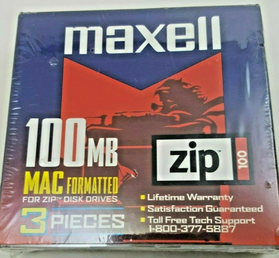 Picture of Maxell Zip Disk, 100MB, Mac Formatted, (3-Pack)